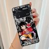 Black Soft Shell Case for Xiaomi Poco F3 F7 X4 Pro X3 NFC C40 C50 M3 M4 Pro X7 C71 C75 X5 M5s M7 C51 C61 One Piece Luffy Anime
