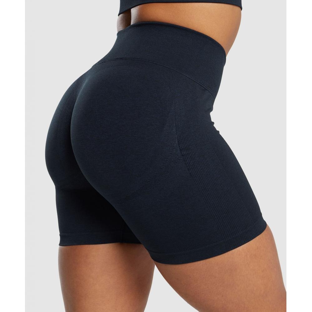Gymshark Lift Contour Seamless Shorts Midnight Blue Black Marl B6a8i Ucvj