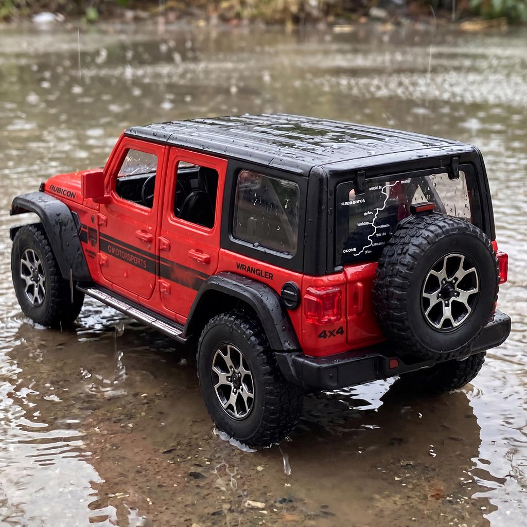 1:22 Jeep Wrangler Unlimited Rubicon Off Road SUV Alloy Metal Diecast Model Car Home Decoration And Collectibles Hobby Display ALS1