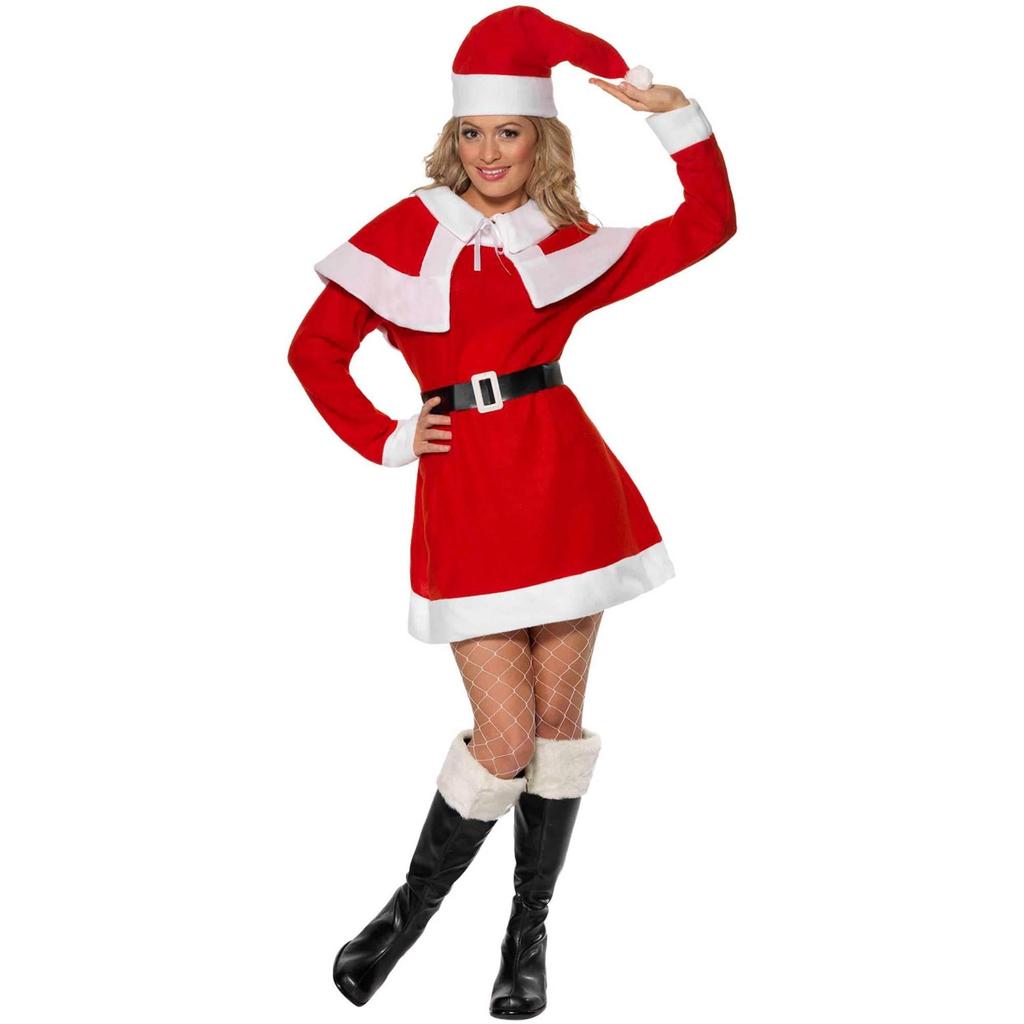 Smiffys Womens/Ladies Miss Santa Fleece Costume Set