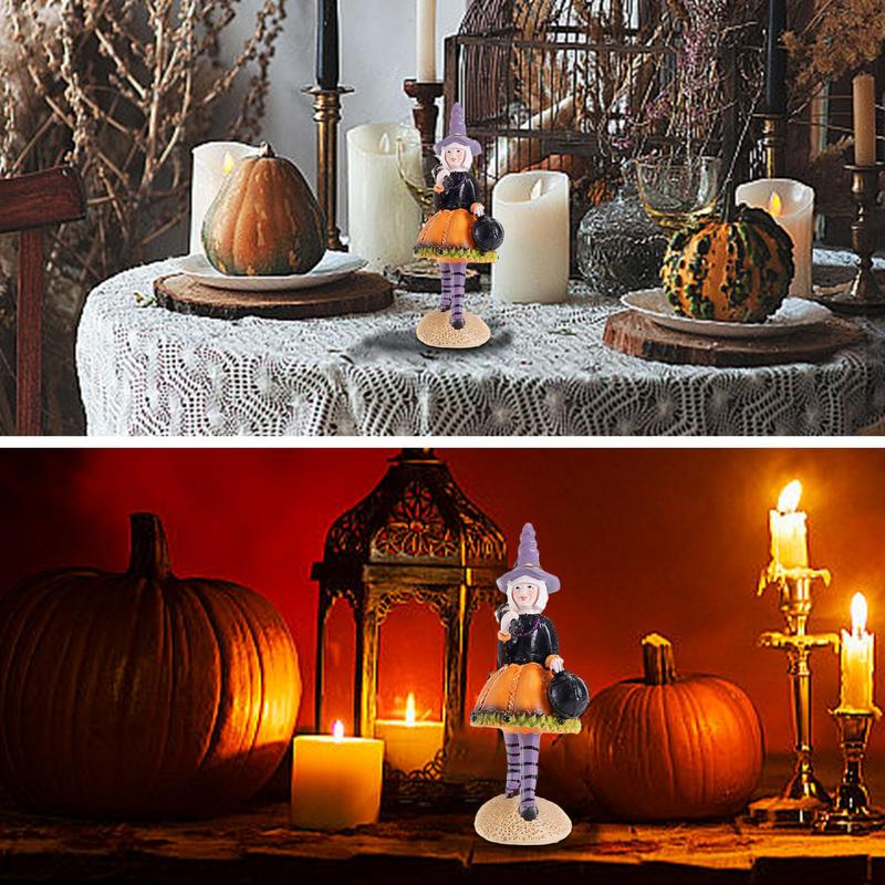 Witch Decoration Figure Halloween Resin Witch Statues Halloween Decorations Elegant Halloween Decoration Witch Figurines