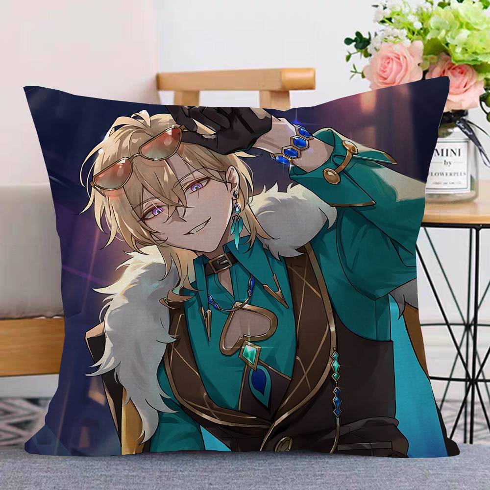 Game Honkai Star Rail Aventurine Cushion Cover Polyester Sofa Cushions Decorative Throw Pillows Home Decoration Pillowcover