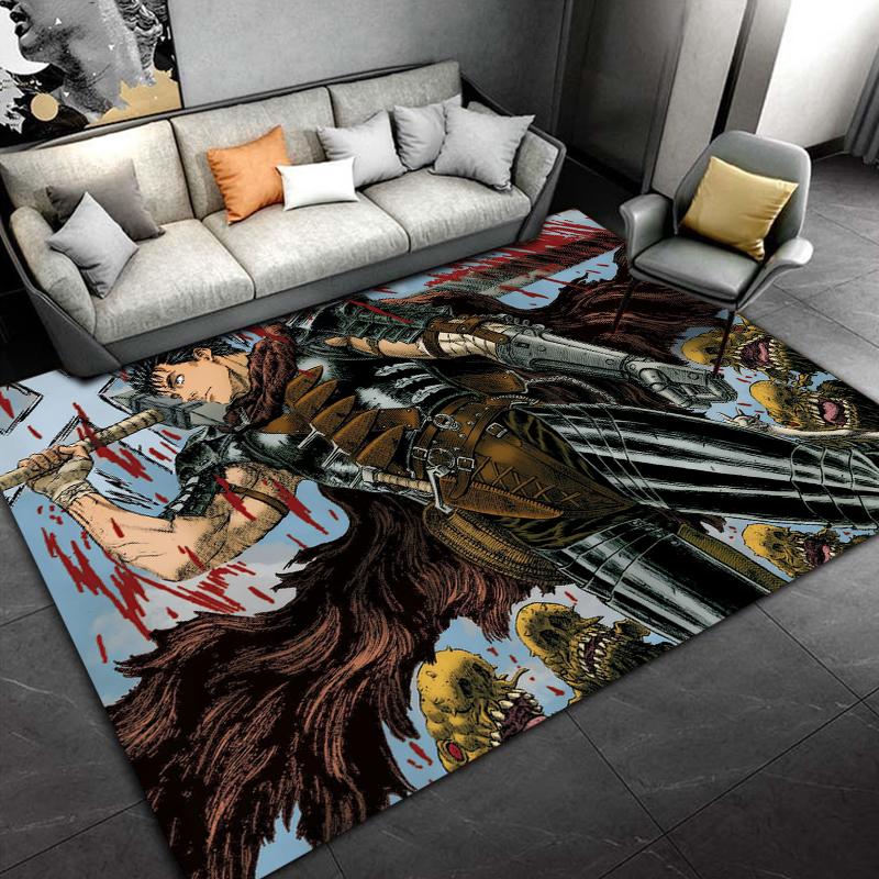 Anime Berserk Pattern Carpets Bedroom Play Mats Bedroom Decor Carpet Livingroom Rug Crawl Mat Christmas Gift Rug Tapetes Tapis