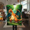 Charmander pattern Flannel Blanket, High quality Comfortable for All Seasons, Home Decor, Warmth and Comfort, Perfect for Gifts.