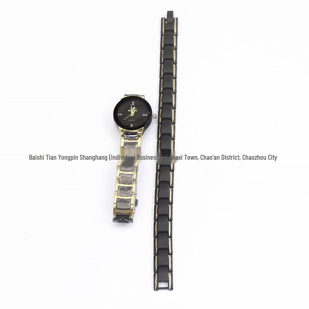 Couples Quartz Wristwatch Set - Stainless Steel Band