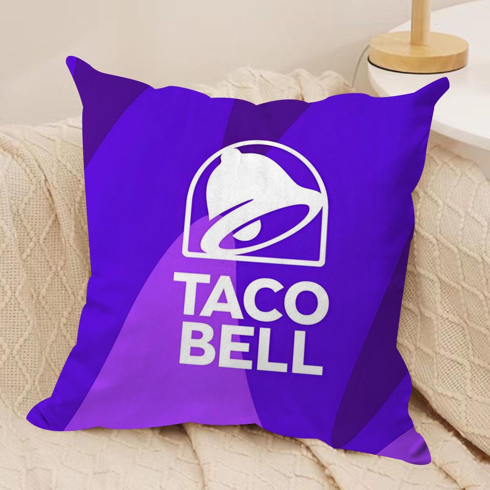 

Mexican Flavor T-Taco Bell Cushion Cover Soft Plush Fabric Double-Sided Printed Sofa Cushion Cover for All Seasons Home Decor 30cmx30cm