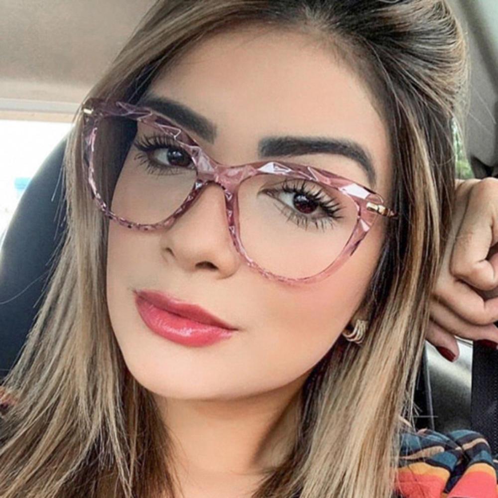 Vintage Cat Eye Rahmen Brille Frauen Mädchen Mode Transparent Anti-blau Brillen Ins Trend Dekorative Brillen Sommer Neue