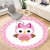 1pc Owl, PinkChair Carpet for Office, Indoor Non-Slip Washable Polyester Fiber Carpet, Mat For Office, Machine Washable