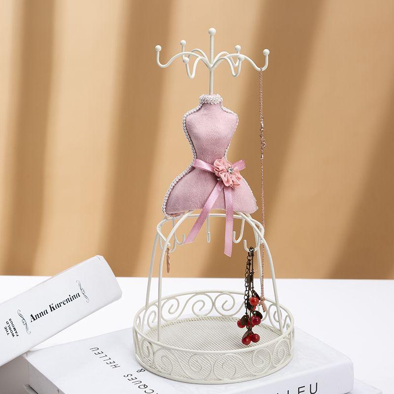 Elegant Princess Jewelry Organizer Stand Mannequin Dress Form with High Heel & Sofa Ring Holder for Necklace Earring Display