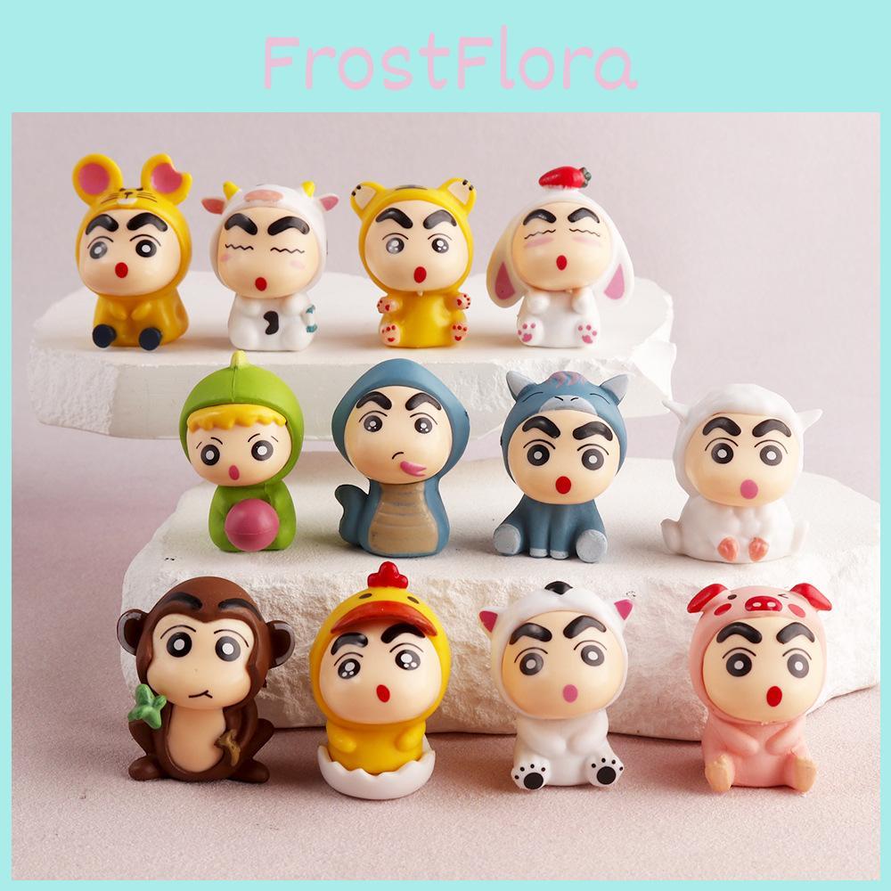 Shin Chan Crayon 12 Zodiac Animal Pvc Action Figures Model Toys Decoration Gift