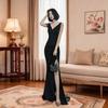 Beautiful Black Evening Dress, New Light Luxury Niche High-end Texture Banquet Slim Temperament Celebrity Fishtail Skirt