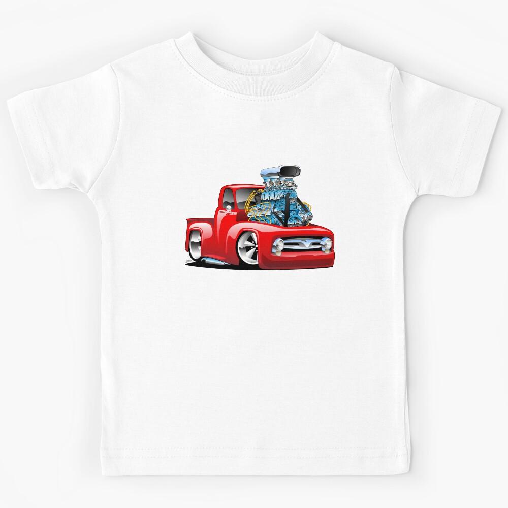American Classic Hot Rod Pickup Truck Cartoon Kids T-Shirt 160