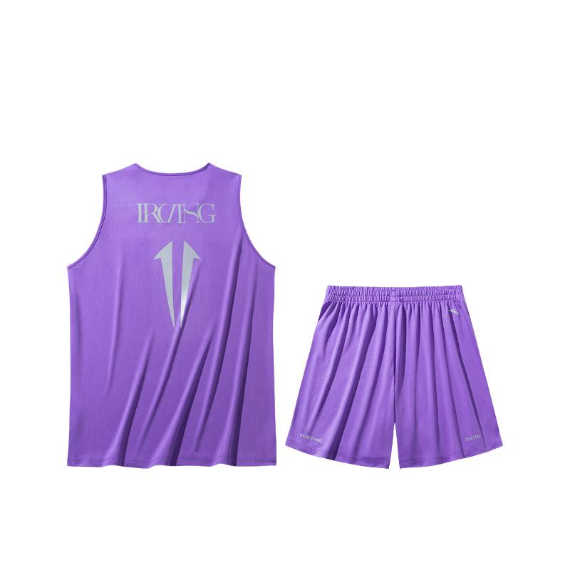 Anta Kyrie Irving Series Printed Letter Round Neck Comfortable Breathable Sleeveless Vest Mid Waist Shorts Basketball Set 172431201-5