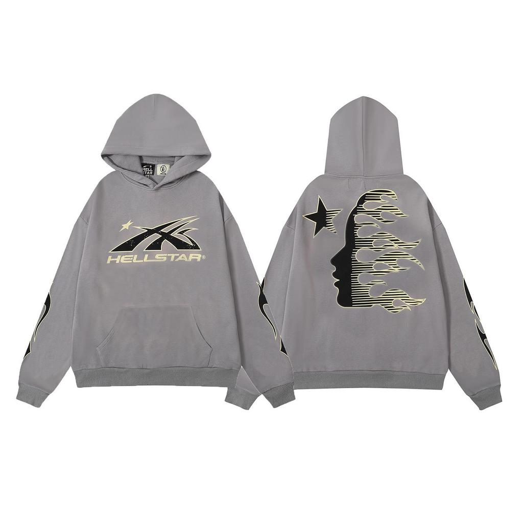 Unisex Retro Distressed Letter Print Hoodie für Herbst/Winter
