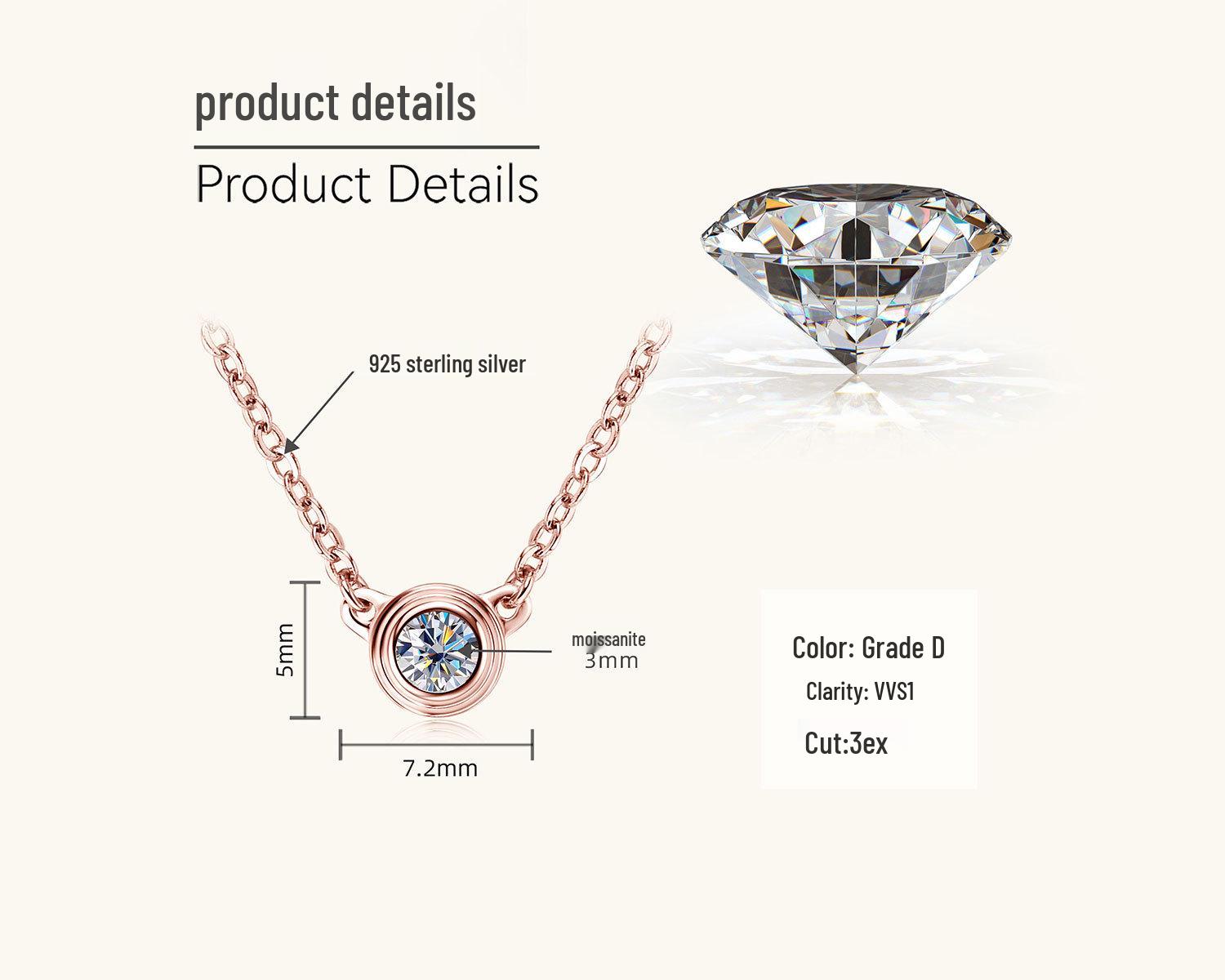 

Элегантная подвеска с муассанитом: Минималистичное ожерелье «Летающая тарелка» для женщин, универсальное и стильное чувство дизайна. 0.1 Carat