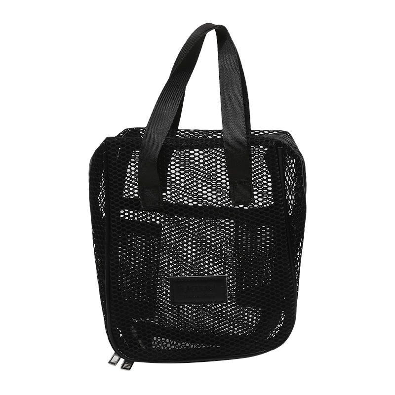 

New Mesh Cosmetic Bag Zipper Toiletry Organizer Makeup Bags Multifunctional Women Lipstick Key Coin Purse Pouch Handbags чёрный
