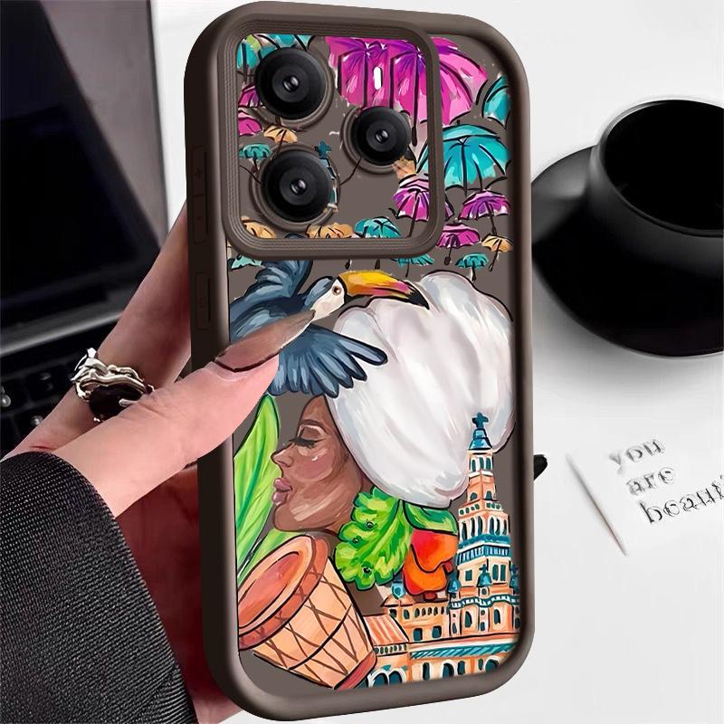 Tropical-style Toucan Pattern Case For Xiaomi Redmi Note 14 13 Pro 5G 4G 12 11 Funda Xiaomi 14T 13T 11T Pro Shockproof Bumper Silicone Cover