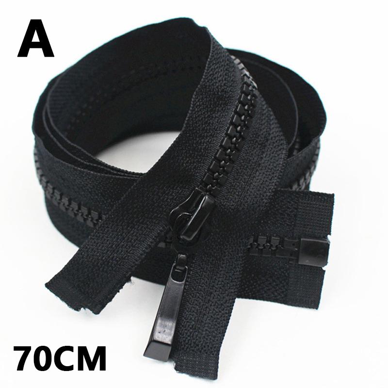 70/90cm 5# Resin Zipper Double Slider Zip For Down Jacket Clothes Bags Sewing Accessories Open-End Zippers Repair Accessory