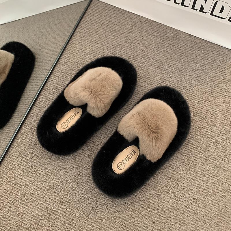 

2025 direct sales Mao Mao slippers women winter wear 2025 new European goods Internet celebrity thick bottom plush cotton drag spring and autumn 40 хаки
