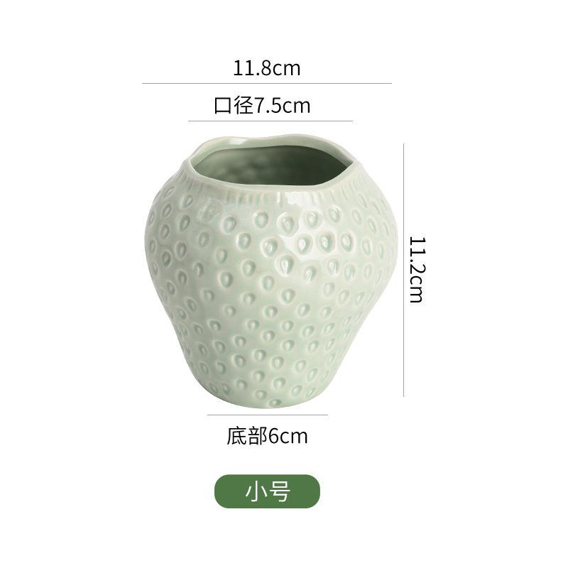 European Style Ceramic Strawberry Vase Colorful Potted Ornaments Living Room Dining Table Hydroponic Flower Ware Strawberry Vase