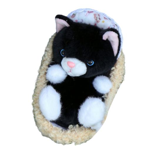 

Милая реалистичная плюшевая игрушка котенок со спальным гнездом, мягкая набивная игрушка, пушистая кукла кошка, забавное украшение для рабочего стола, подарок для девочек