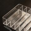 1pc Transparent Cosmetic Organizer Tray - Durable Plastic Makeup Storage Box with Multi-Compartment for Eyeshadow, Blush, Lipstick