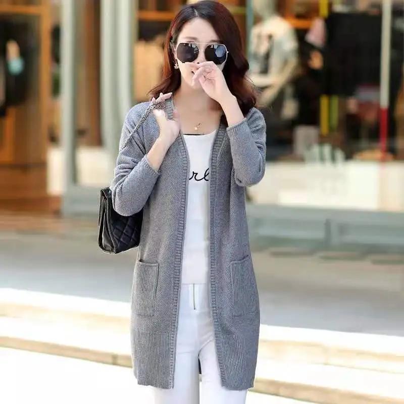 Women Autumn Knitted Cardigan Sweater Long Sleeve Casual Coats Female Korean Loose Sweater