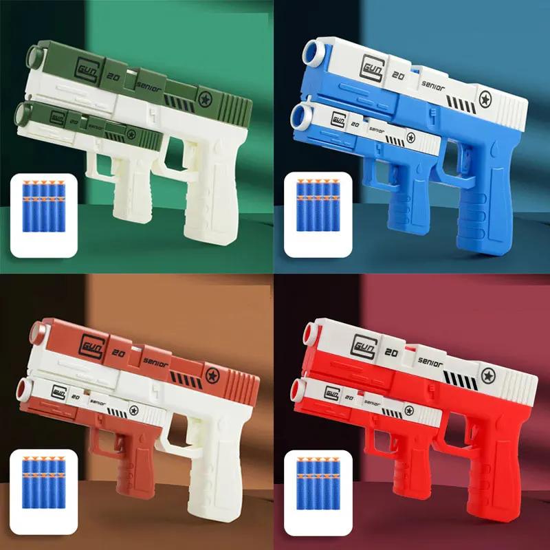 Soft Bullet Toy Gun Blaster Manual Air Gun Toy Pistol Launcher For Kids Children Outdoor Games Boys Birthday Gifts