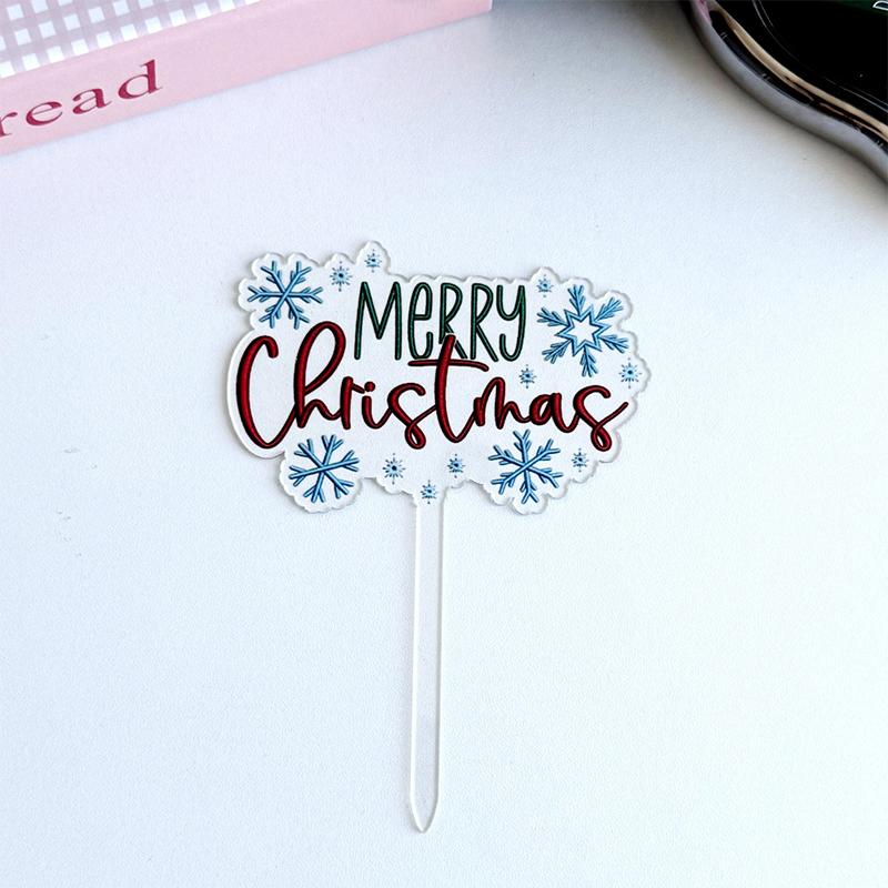 Weihnachtskuchen Dekoration Neuer Ins Stil Acryl Verschiedene Muster Frohe Weihnachten 2025 Neujahr Kuchen Einsteckkarte Dekoration