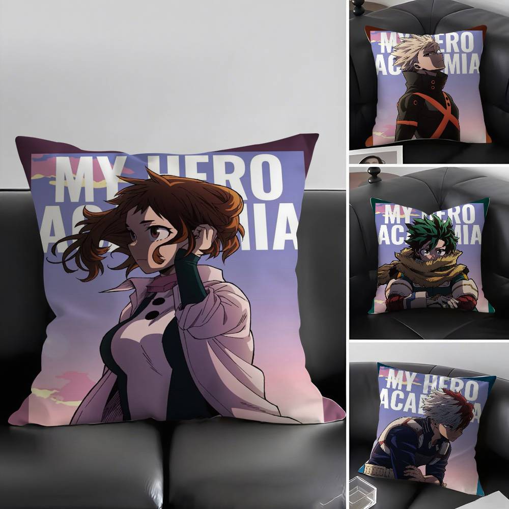 M-My Hero AcademiaS Federa per Cuscino Casa Stanza Condivisa Schienale Sedia Peluche Corto Stampa Double-sided Cuscino per Riposo in Ufficio