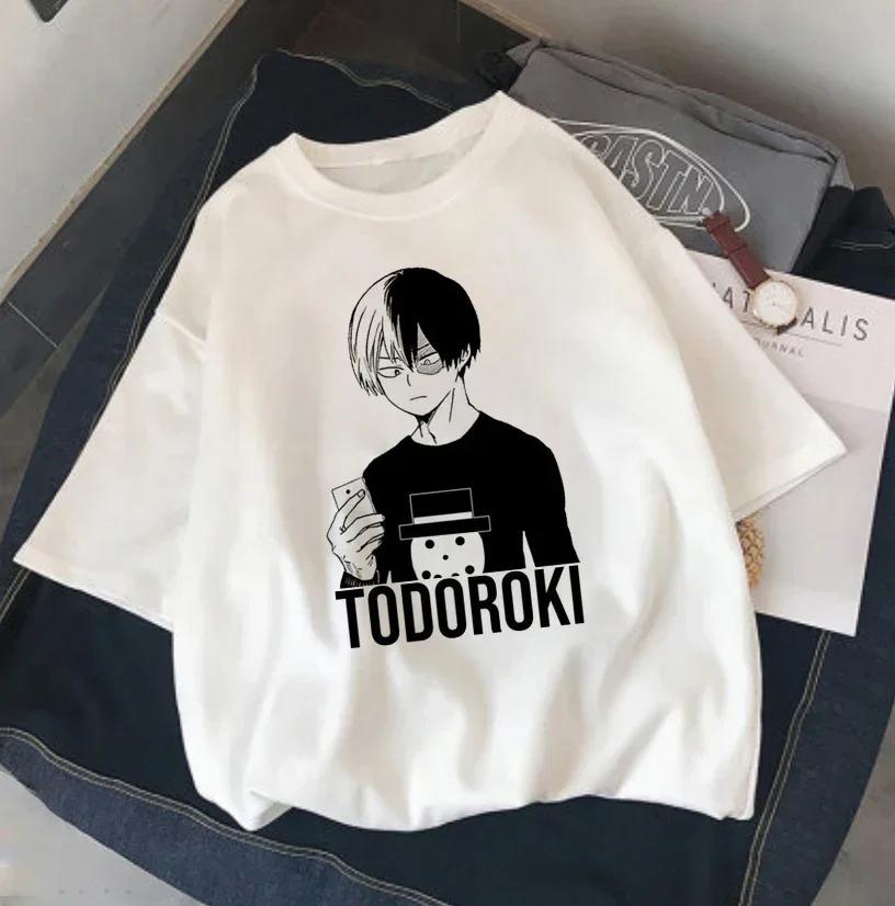 

2026 New Men T Shirts Anime My Hero Academia Shoto Todoroki Print Tshirt Summer Short Sleeve Harajuku Cartoon T Shirt Clothes... S разноцветный
