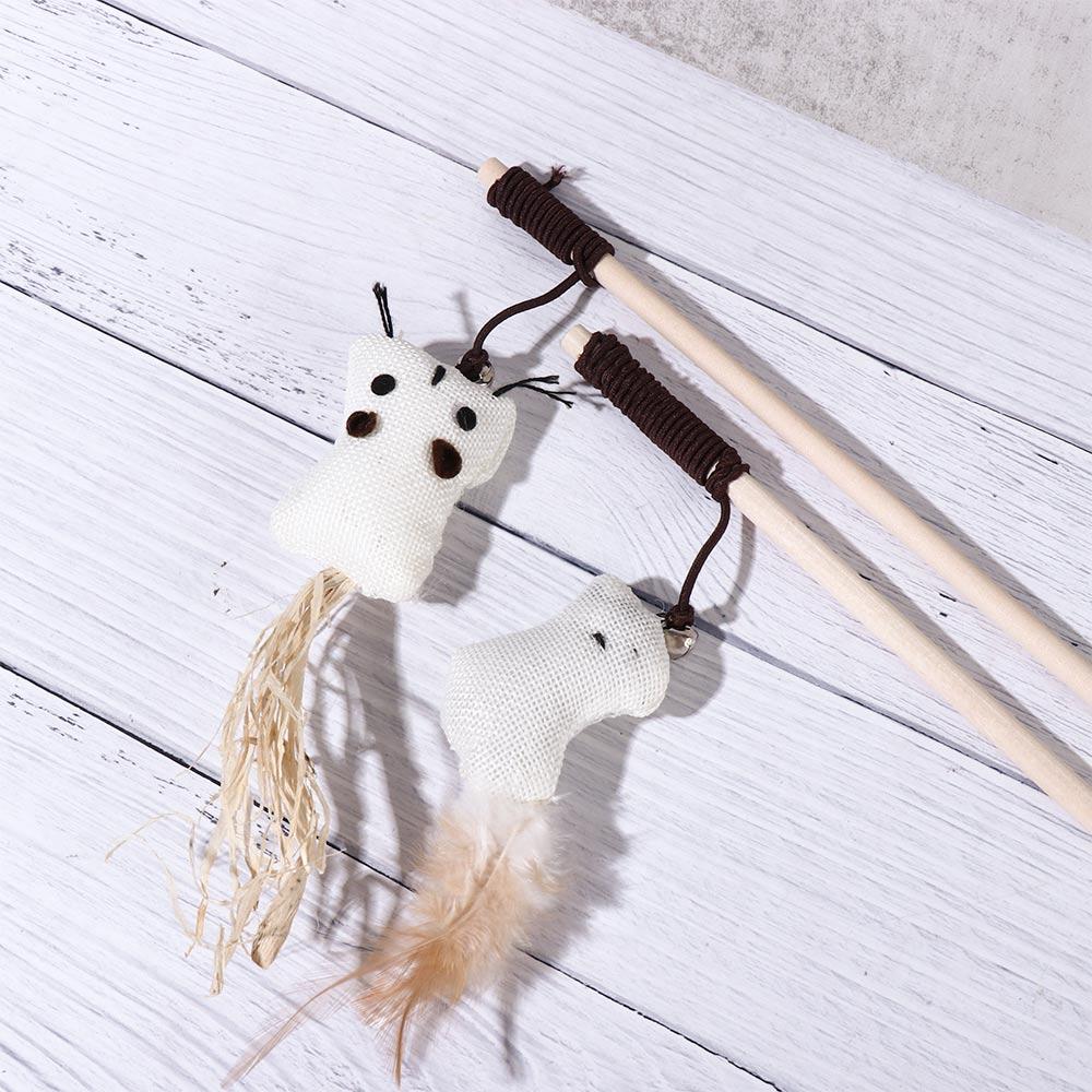 Kitten Cartoon Wand Mouse Training Scratching Cat Toy Interactive Stick Pet Supplies Tease Cat Rod