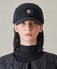 Bajal Va Square Studded Fleece Camp Cap Black