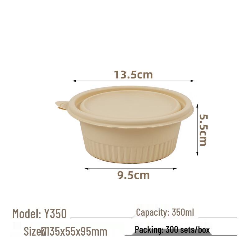 Eco-Friendly Corn Starch Disposable Takeaway Bowls with Lids