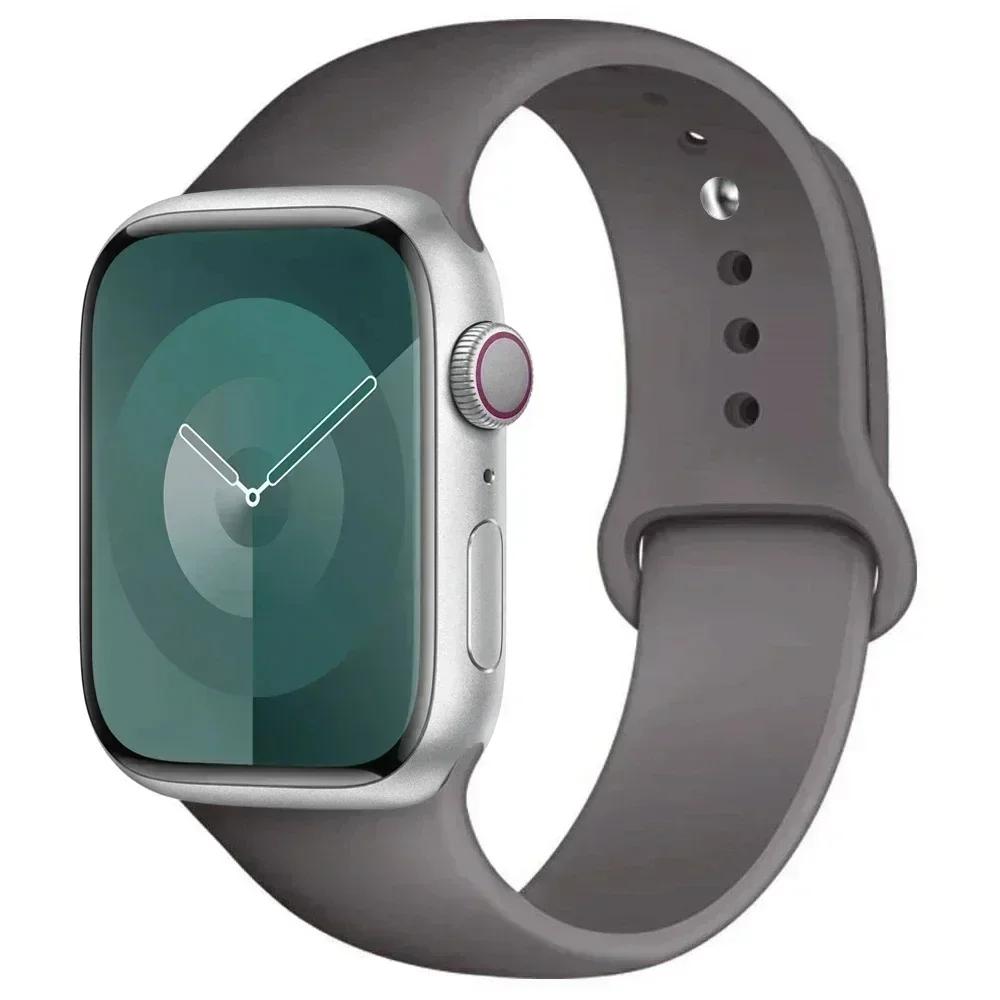 Silicone Band For Apple Watch straps 45mm 44mm 40mm 41mm 42mm-46mm sport bracelet iwatch series 8 7 6 5 4 3 SE 9 10 Ultra 2 49mm