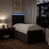 Box Spring Bed with Mattress Dark Brown 100x200 cm Fabric