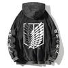 Attack on Titan Manga Hoodie Harajuku Sweatshirt Herren Damen Langarm Streetwear Kleidung Vintage gewaschene Baumwolle Kapuzenpullover