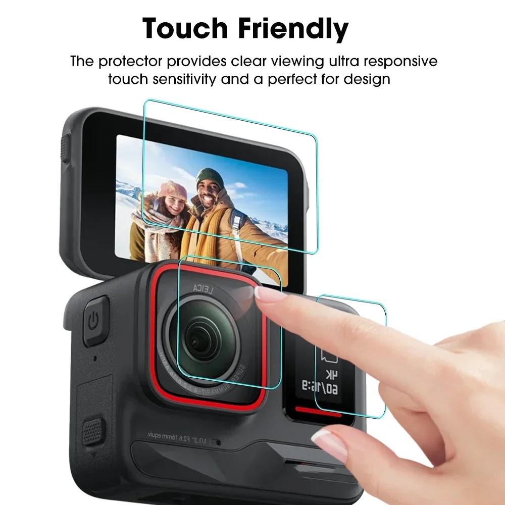 1-3Pack 9H Tempered Glass Lens Film for Insta360 Ace Pro Screen Protector for Insta 360 Ace Camera Anti-Scratch Protective Films