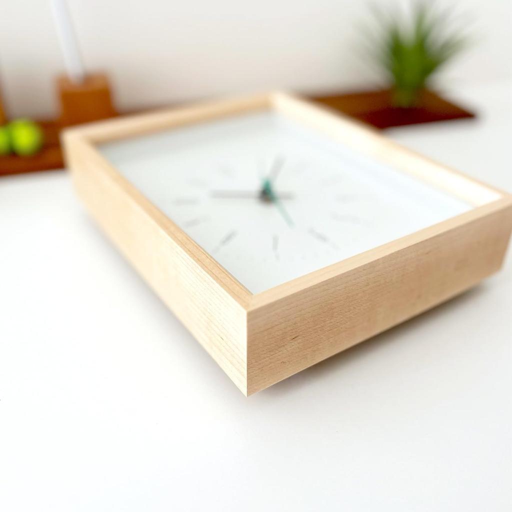 KATOMOKU Doppelnutzuhr, 2-H. Ahorn, km-147HMRC, Tisch-/Wanduhr, Laufsekundenzeiger, 22 x 1 x 5cm (Funkuhr)