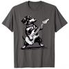 Vintage Dachshund Weenie Playing Guitar T Shirt Dog Men Music Lover Y2k Graphic Outfit Funny Rock Hip Hop Streetwear Saying Tee