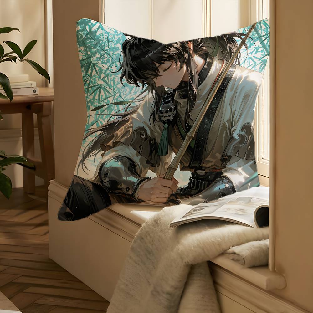 Cool Qiuyuan W-Wuthering Waves-MT Pillow Case Printing Pillowcase Living Room Sofa Cushion Cover Bedroom Room Decor