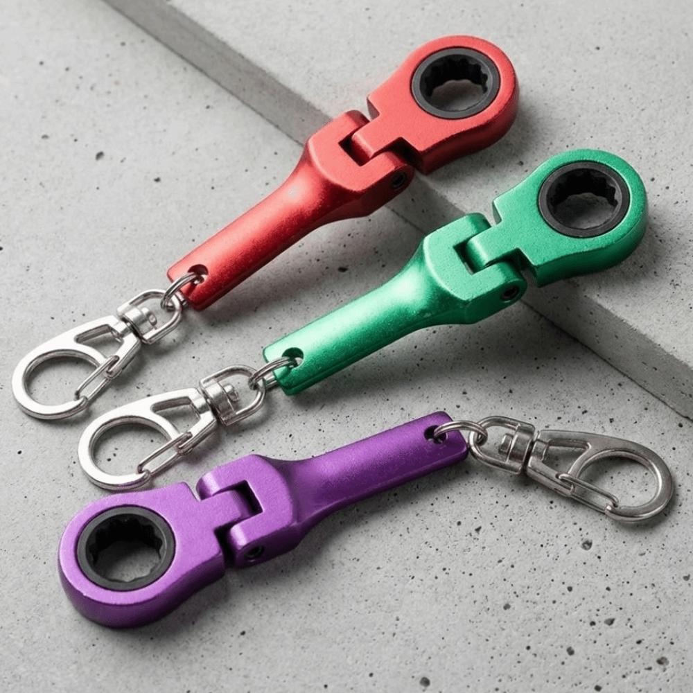Metal Ratchet Wrench Mini Shaped Wrench Key Ring Creativity Racing Keychain Men's Gifts