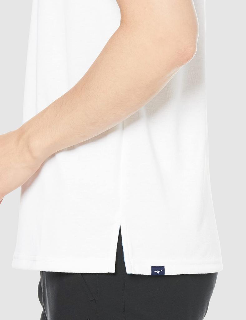 Golf Wear PANAM Graphic Mock Neck Shirt Short Sleeve Sweat Absorbent Quick Drying E2JA2043 White XL [Mizuno]