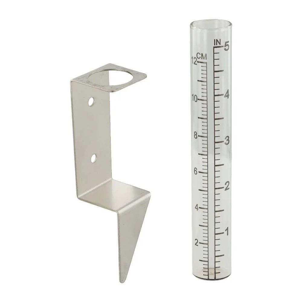 2 in1 Mounting Rack Glass Rain Gauge Easy To Read Garden Moisture Meter  Garden Monitoring