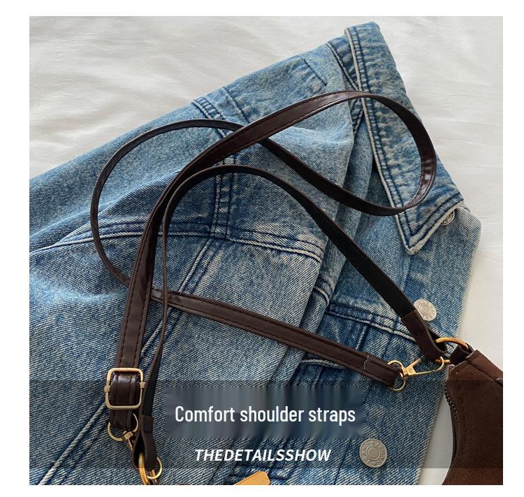 2024 Retro Suede Crossbody: Versatile Small Handbag & Shoulder Bag