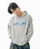 Fdr Pigment Washed Denim Applique Hoodie M.Gray
