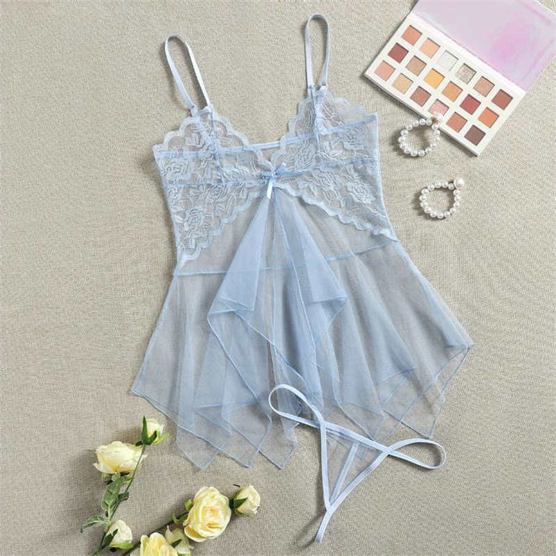 Sexy Hot Mesh Verführerisches Set Tüll Nachthemd Süße Dessous Durchsichtig