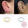 Aide 1PC Woman Earrings 925 Silver Huggies Pendientes Crystal Cartilage Hoop Earring Ear Bone Earlobe Piercing Buckle