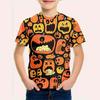 Girl Clothes Funny Terror Pumpkin Graphic T Shirt Boys Girls Halloween Short Sleeve Tops Tees 2-10Y Halloween Gift Party T-Shirt