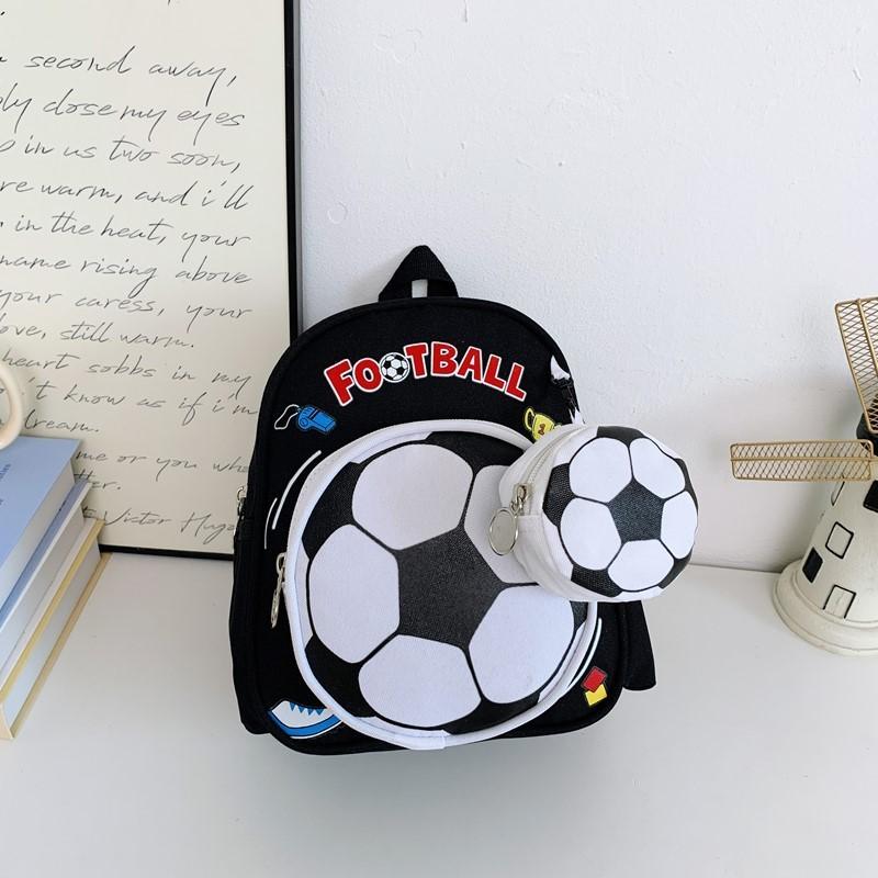 Cartoon Soccer Kids Backpack With Breathable Nylon For Preschool Boys And Girls